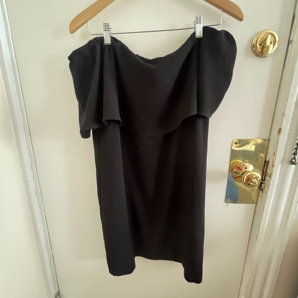 Charles Henry Elegant Black One Shoulder Dress
